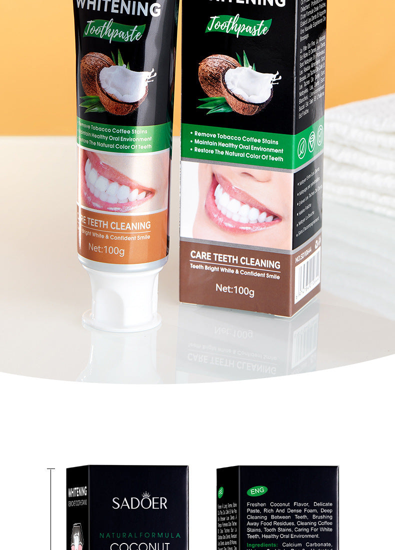 Toothpaste SADOER Vitamin C Coconut Oral Care Gum Protection  Wholesale Live Streaming