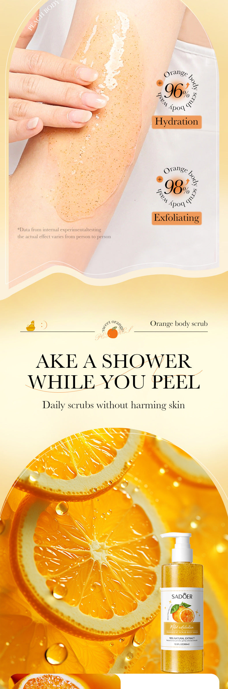 Full English Fruit Body Wash300mlSADOER Kiwi Body Scrub Shower Gel  Wholesale