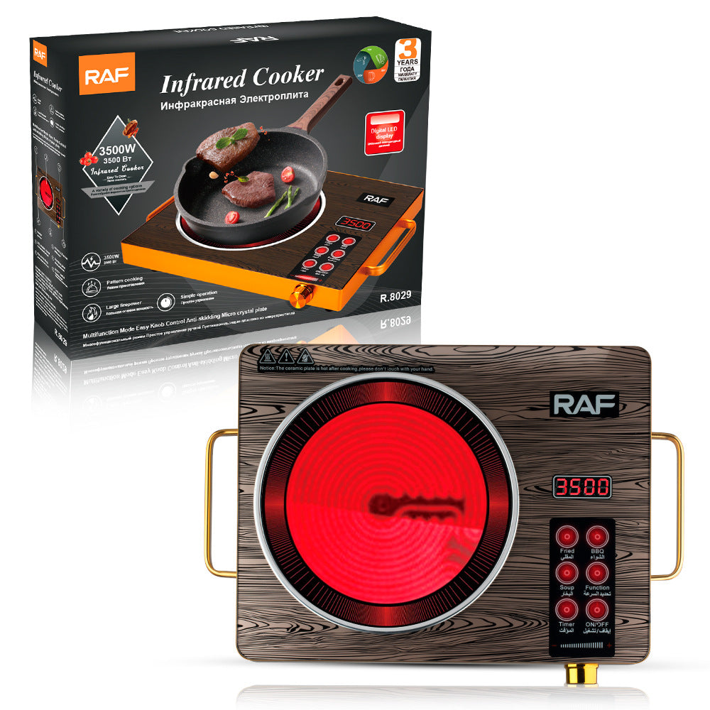 RAF European Standard Electric Ceramic Stove Household Multi-Functional High-Power Stir-Fry Hot Pot Light Wave Induction Cooker Countertop Electric Stove