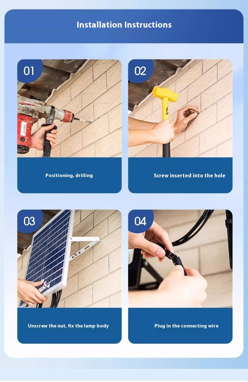 LED Solar Outdoor Light Rural Courtyard Super Bright High Power Waterproof Indoor and Outdoor Home Wall Light Street Light