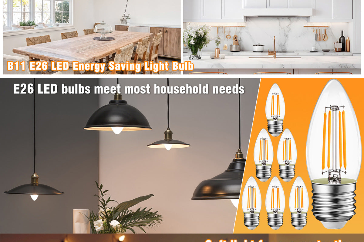 B11Glass Bubble LED Incandescent Bulb E26Edison Retro Light Bulb Replacement2W4W6W Incandescent Bulb
