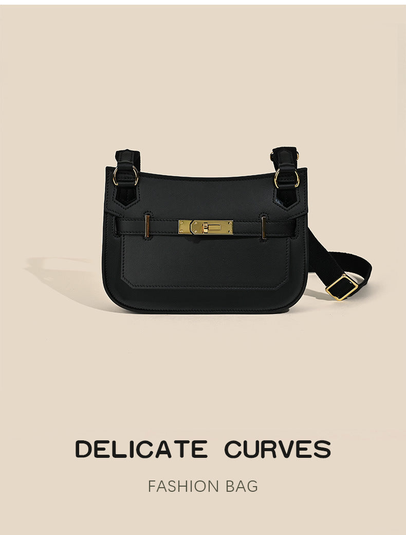 European and American retro new style high-end calfskin Kelly bag for women mini Gypsy Shoulder Crossbody Bag Genuine Leather Women's Bag