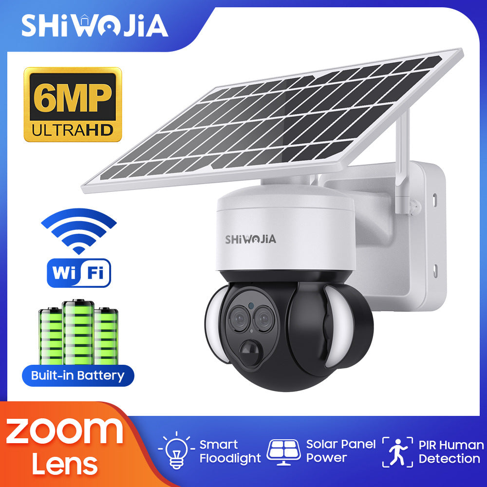 600Wan HD Outdoor Courtyard Solar Binocular Zoom Camera4G Wireless Night Vision Remote Early Warning Monitoring