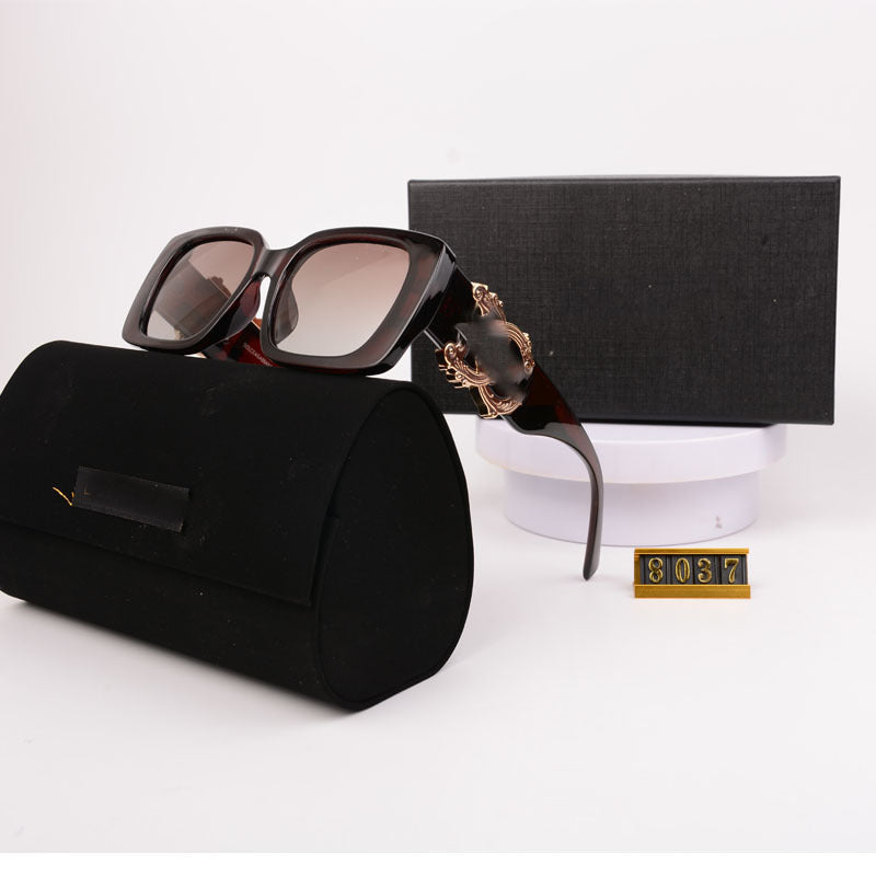 European and American High-End Sunglasses for Women, New Trendy Sunglasses for Men, Large Frame Wide-Leg Glasses, Fashionable UV Protection Polarized Glasses