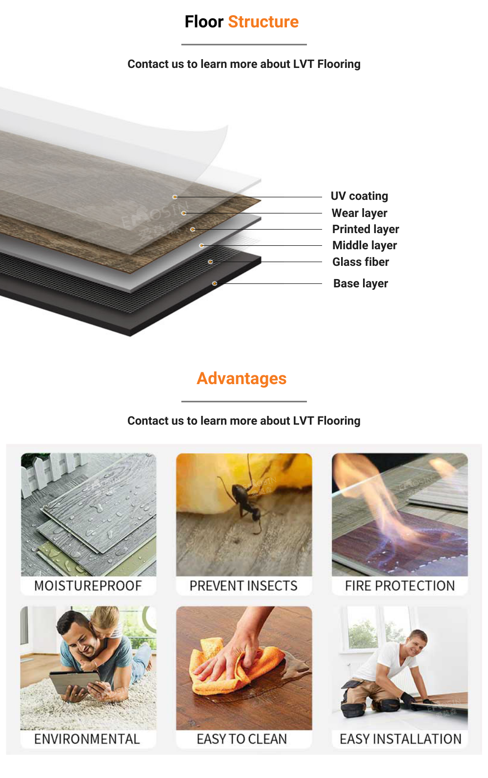 Waterproof 4mm 5mm 6mm Self Adhesive Click Plank Luxury Vinyl Tiles Look Like Stone Marble Effect Lvp Lvt Vinyl Flooring