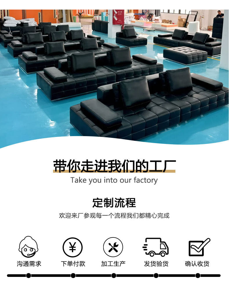 Lawrence Genuine Leather Sofa Italian Minimalist Style for Small and Large Apartments, Villas, and Clients, Corner Sofa, Modern Straight Row Leather Sofa Shipping and tax not included