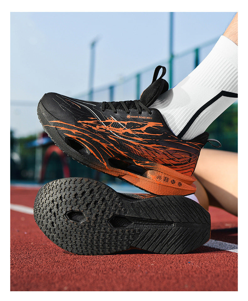 Autumn Winter New Double Mesh Thickened Parent-Child Fluorescent Fashion Casual Sports Shoes Really Soft Bottom Carbon Plate Lightweight Running Shoes