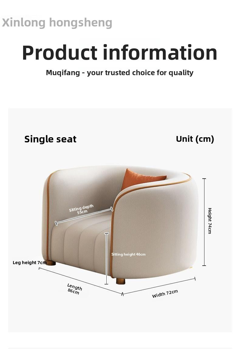 Nordic Light Luxury Tech Fabric High-End Small Apartment Living Room Italian Modern Minimalist Internet Celebrity Style Double Seat Straight Row Sofa