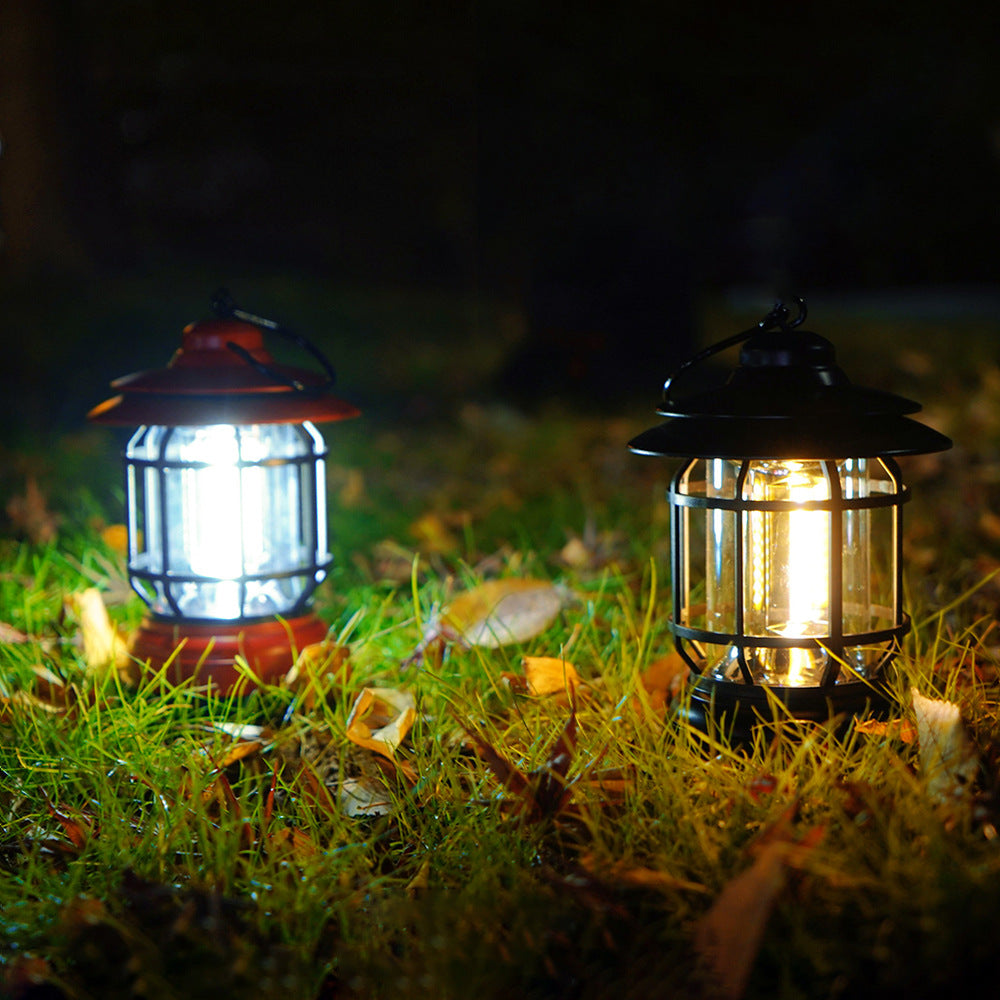 New Retro Tent Light Rechargeable Camping Light Multifunctional Outdoor Camping Light Adjustable Camping Emergency Light