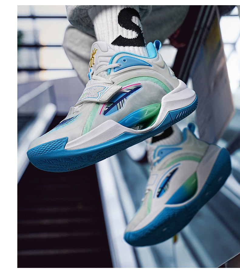 Plus Size Trendy Fashion Mesh Breathable Sports Shoes Youth Training Combat High Elastic Wear-Resistant Basketball Shoes