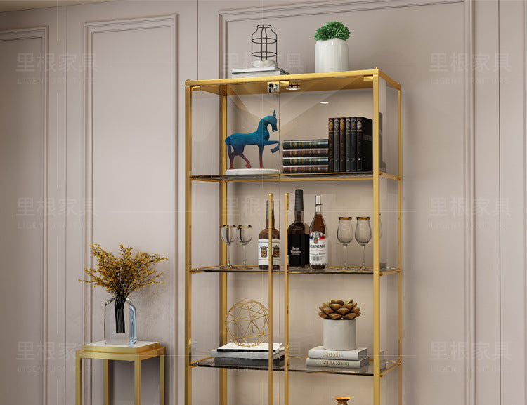 Simple Wine Cabinet Wall-Mounted Living Room Modern Simple Glass Storage Cabinet Home Storage Cabinet Light Luxury High-End Display Cabinet