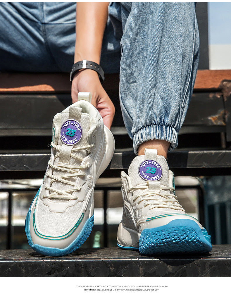 Versatile Practical Basketball Shoes Cushioning Children's Non-Slip Wear-Resistant Youth High-Top Breathable Comfortable Sports Shoes