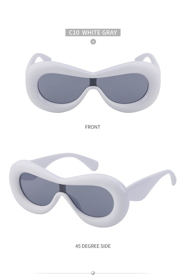 Europe and America Y2K Sunglasses for Women Trendy One-Piece Sunglasses Party Quirky Street Style Fashion Women's Glasses Wholesale