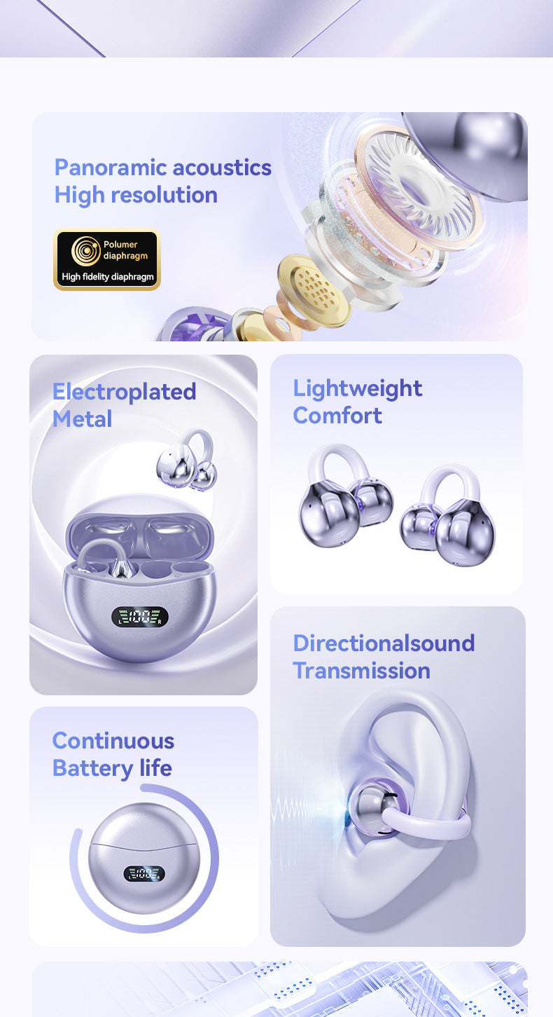 M79Popular AI Smart Translation Bluetooth Earbuds Clip-on High-Quality Bone Conduction Wireless Bluetooth Earbuds