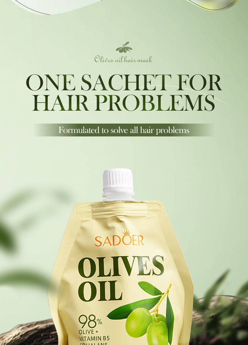 Olive Oil Hair Mask350g SADOER Repair and Improve Frizz Bagged Hair Mask Cross-Border Wholesale