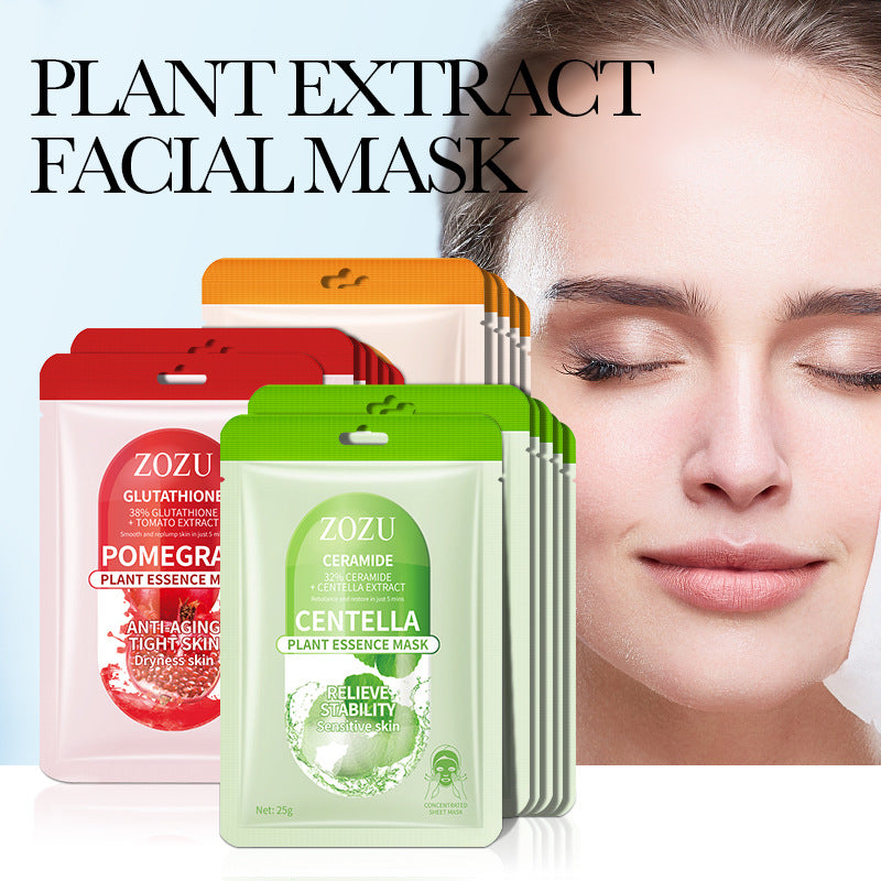 Cross-border Plant Face Mask25g ZOZU Hydrating and Moisturizing Red Pomegranate Nourishing Export Manufacturer Wholesale