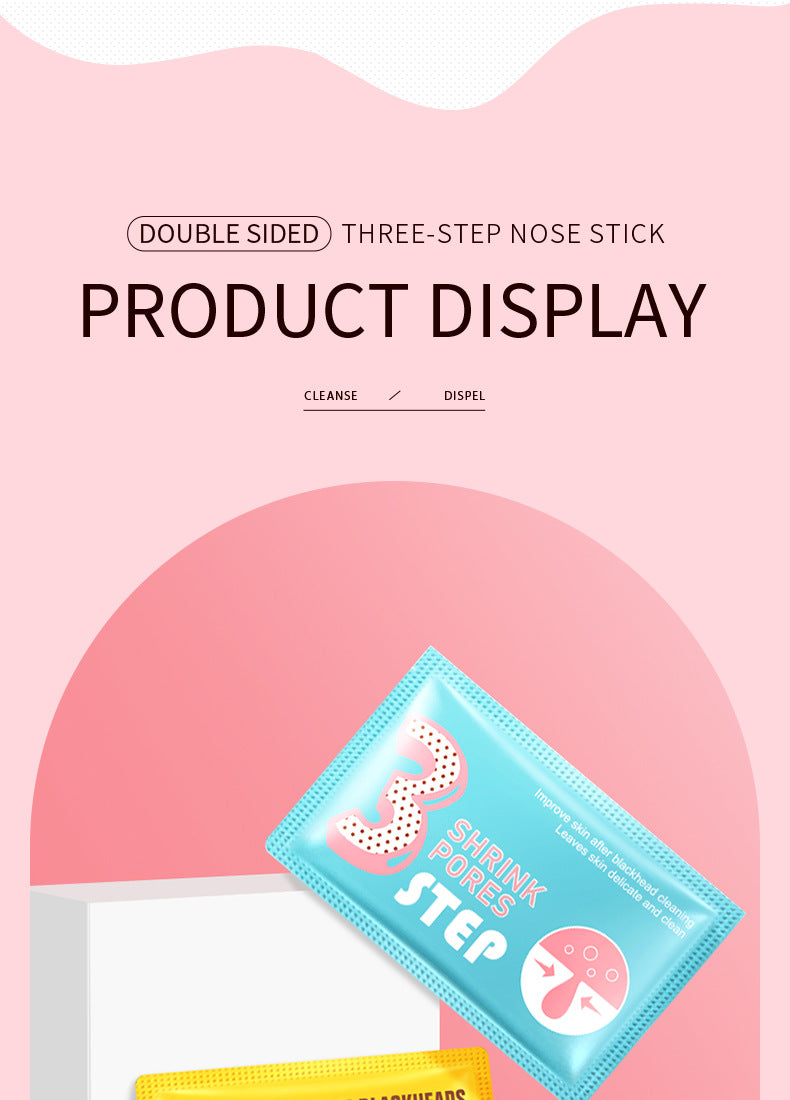 Three Steps to Remove Blackheads Nose Strips SADOER Skin Care Products T District Nursing Set Cross-Border Foreign Trade Wholesale