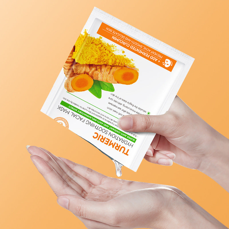 Full English Turmeric Mask SADOER Hydrating and Moisturizing Facial Mask Sheets  Foreign Trade Live Wholesale