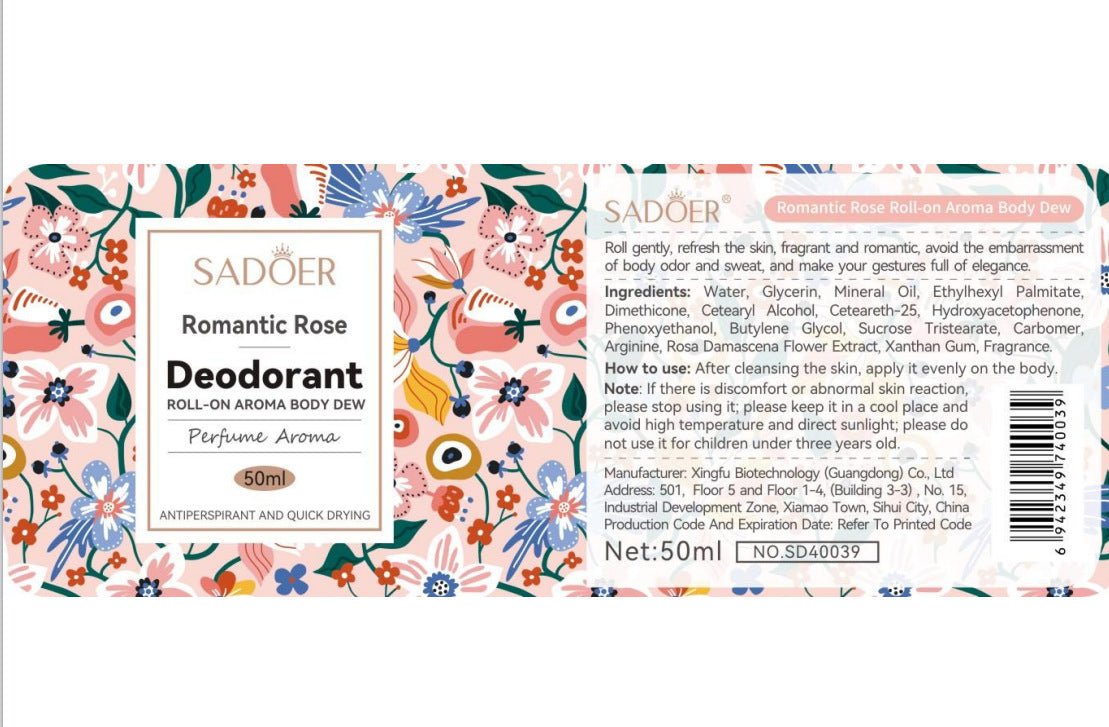 Full English Antiperspirant SADOER Lan Feng Ling Roll-On Deodorant Portable Long-Lasting Fragrance  Wholesale