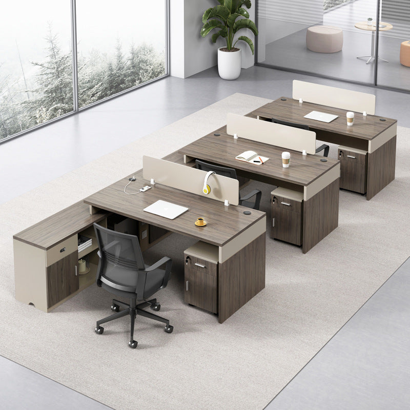 Financial Office Desk Employee Position Staff Office Desk and Chair Set Simple Modern Three-Person Company Computer Desk
