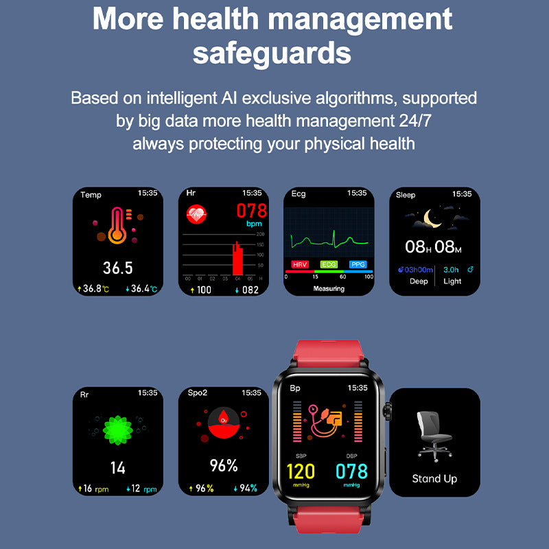 New S11Air Pump Type Precision Blood Pressure Smart Health Watch ECG Uric Acid Blood Lipid Monitoring Smart Watch