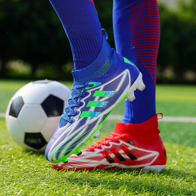 New high-top soccer shoes for men and women AG Spike TF Broken Nail Youth Student Grassland Competition Training Shoes