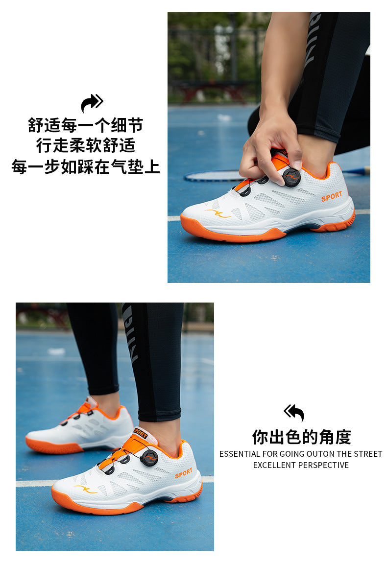 Plus Size New Luxury Fashion Rotating Buckle Badminton Shoes Trendy Versatile Tennis Table Tennis Sports Shoes