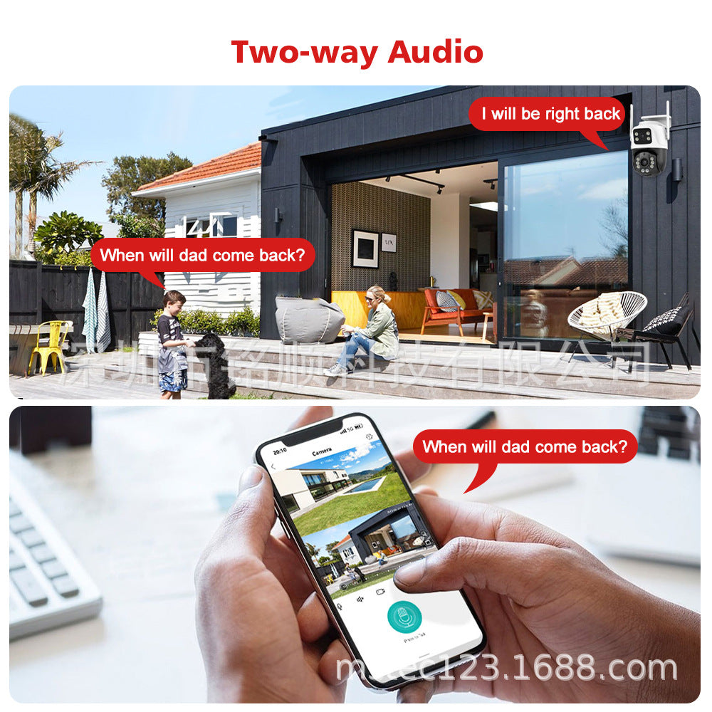 Xiongmai Binocular Dual Screen Wireless WiFi Camera Outdoor HD Smart Dual Lens Shenzhen Security Monitoring