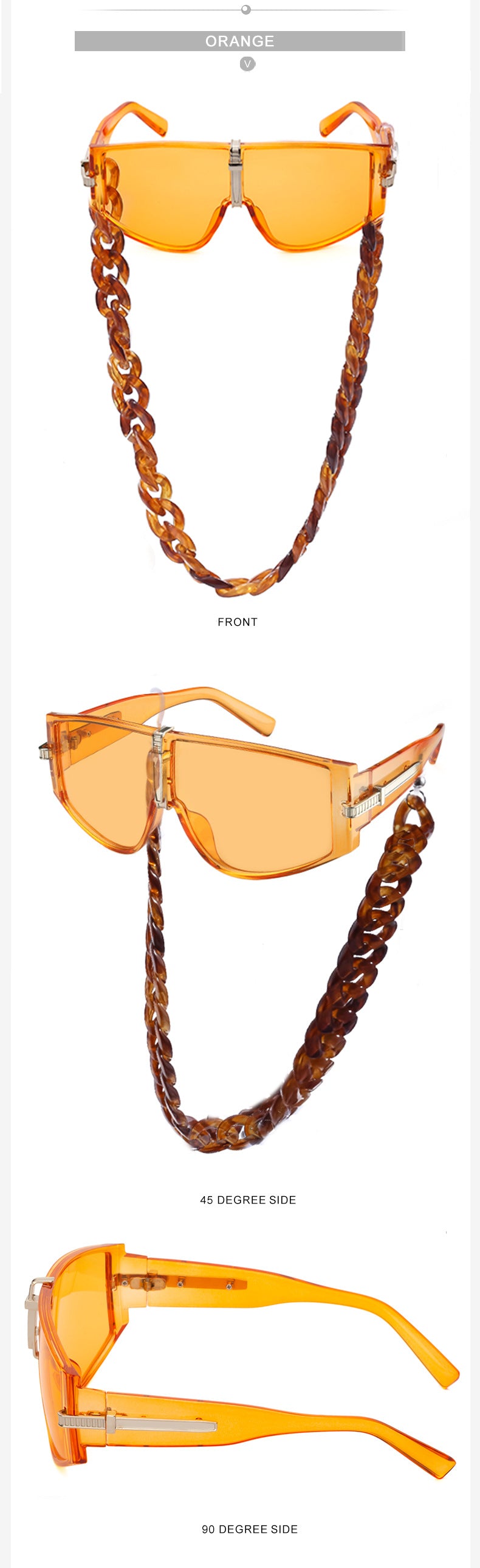 Sunglasses for Women Korean Style Chain Sunglasses Trendy sunglasses European and American Fashion Outdoor Street Style Glasses shade