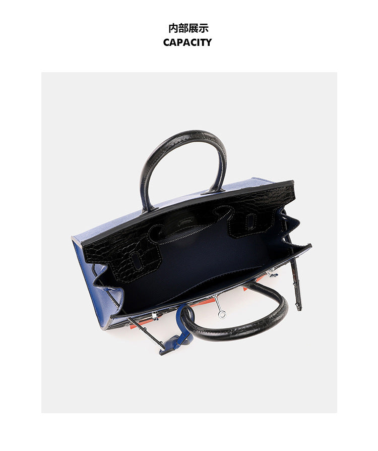 2024New Style House Bag Feel Platinum Bag Crocodile Pattern Casual Versatile Elegant Handbag Single Shoulder Crossbody Bag