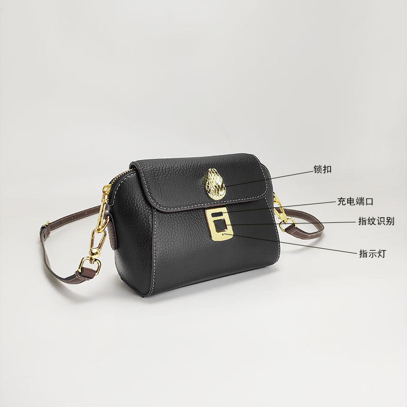 2025New Anti-theft Privacy High-end Fingerprint Lock Women's Bag Summer Fashion Genuine Leather Exquisite Crossbody Small Bag