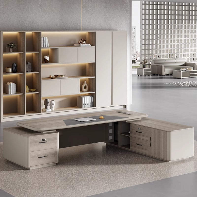 Painted Executive Desk Large Desk President Leader Chairman Manager Office Simple Modern Office Desk and Chair Set