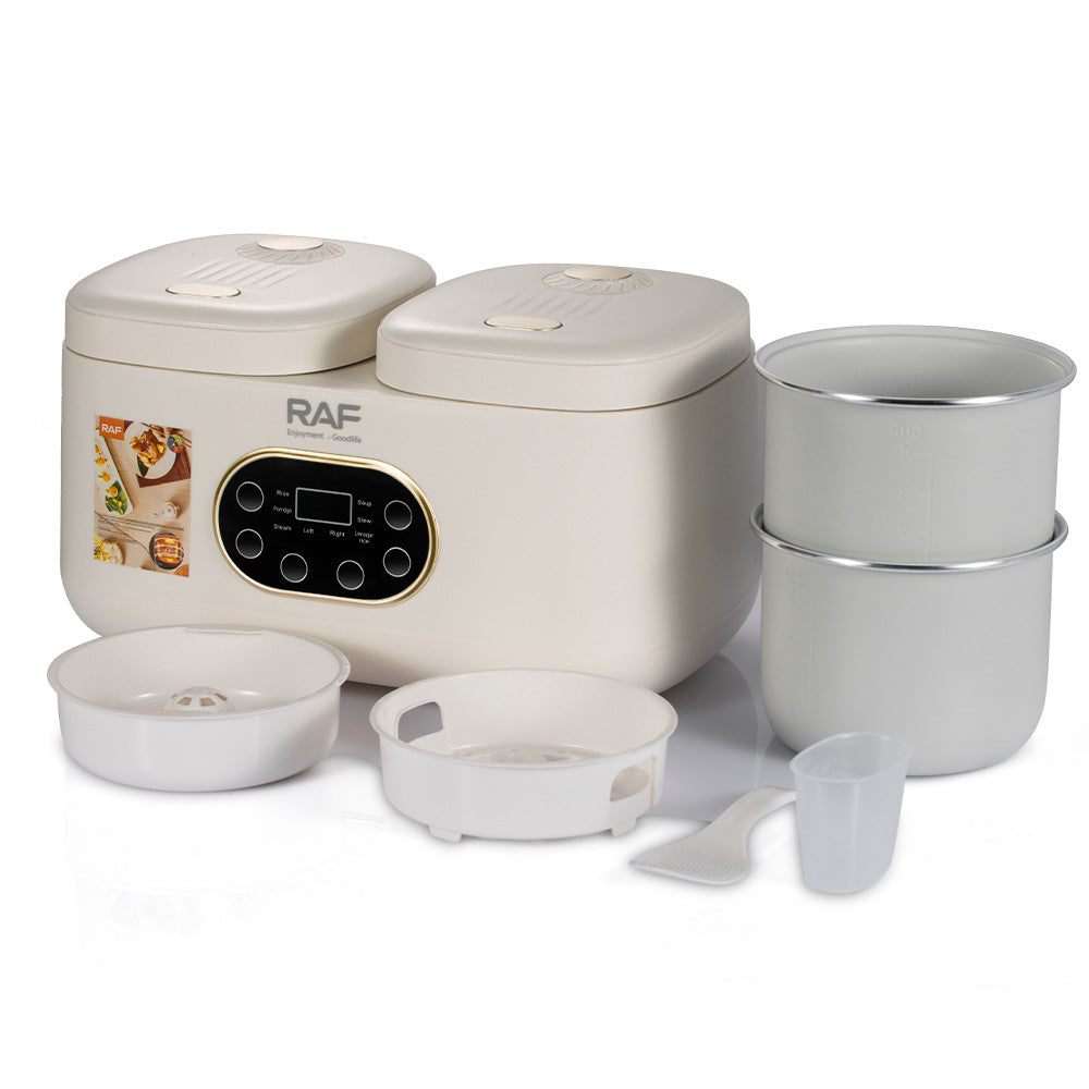 RAF European Standard Rice Cooker Smart2L Fully Automatic Health Care Household Stainless Steel Double Pot Multi-Functional R.5419