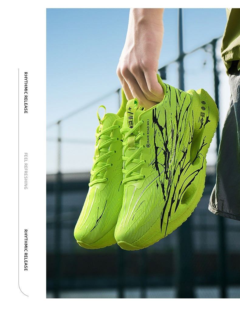 Autumn Winter New Double Mesh Thickened Parent-Child Fluorescent Fashion Casual Sports Shoes Really Soft Bottom Carbon Plate Lightweight Running Shoes