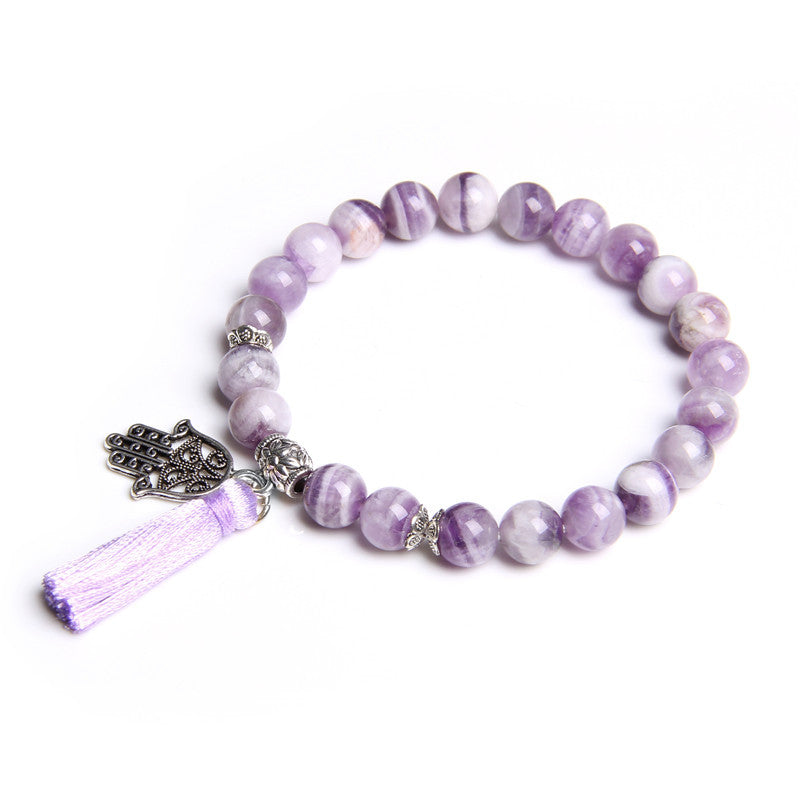 Popular Natural Stone White Pine Gold Flakes Bracelet Bracelet Unisex Bracelet Manufacturer Direct Sale