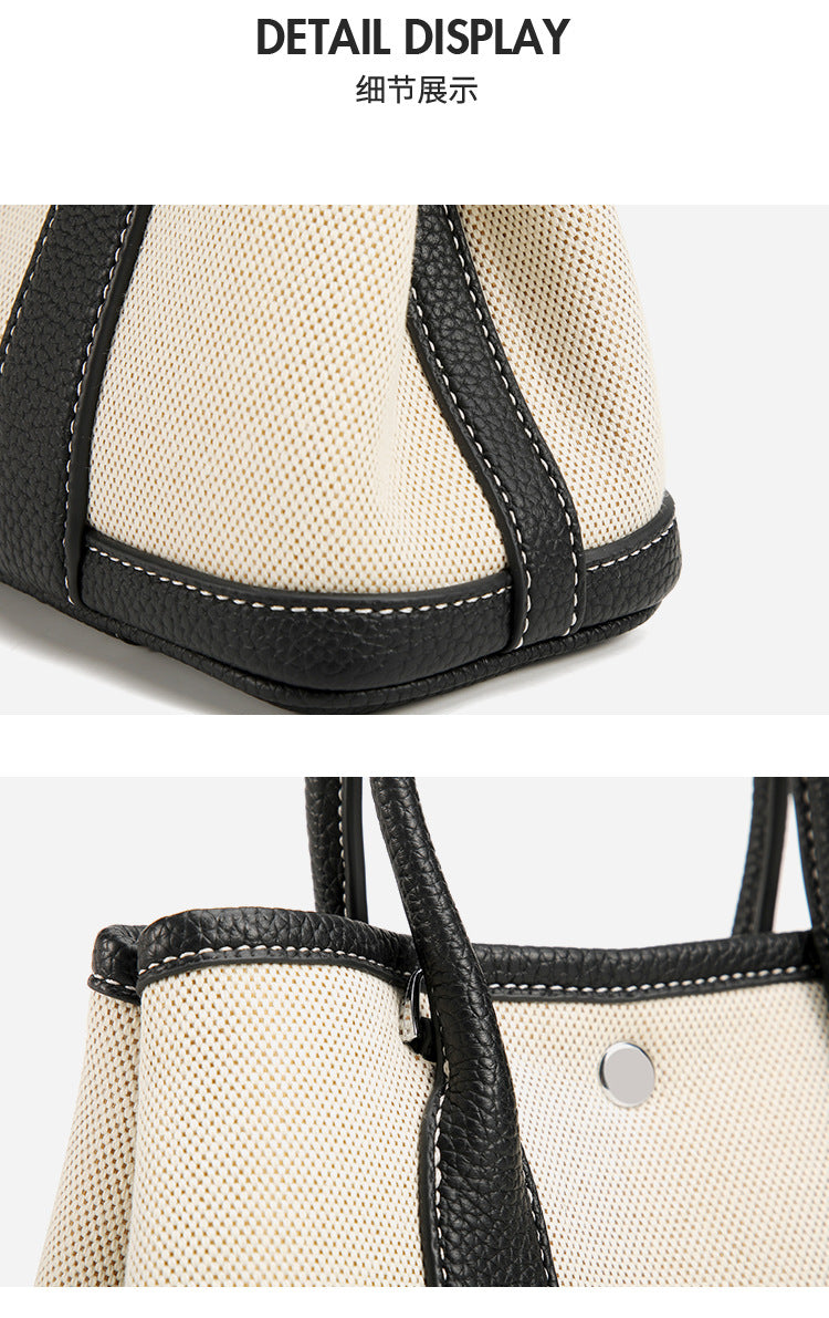 High-end Fashion Handheld Bucket Bag for Women Korean Style New Versatile Trendy Canvas Tote Bag Niche Casual Crossbody Bag