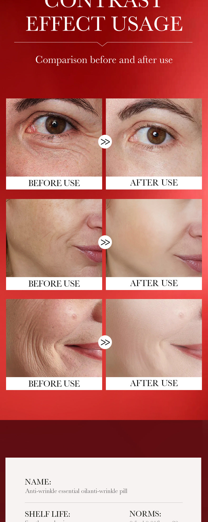 Anti-Wrinkle Pills Anti-Wrinkle Essence Oil SADOER Firming, Moisturizing and Rejuvenating Essence Cross-Border Foreign Trade Wholesale