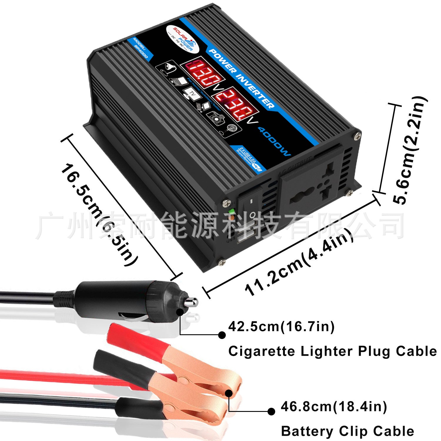Vehicle Inverter300W 12V Turn110V 220V Dual Voltage Display E-commerce Export inverter