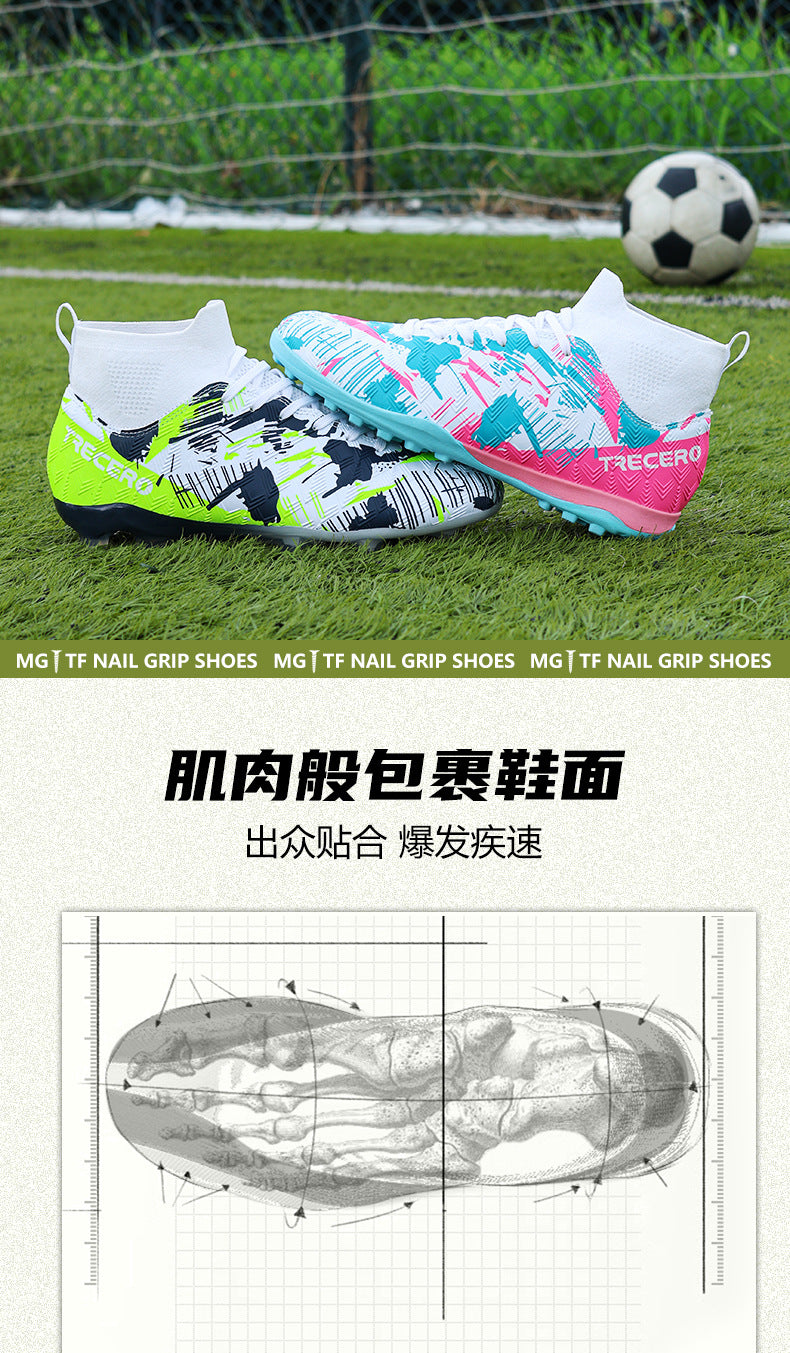 CICERO High quality professional football shoes for men and women FG Long Spike Anti-Slip Wear-Resistant Youth Practical Competition Training Shoes