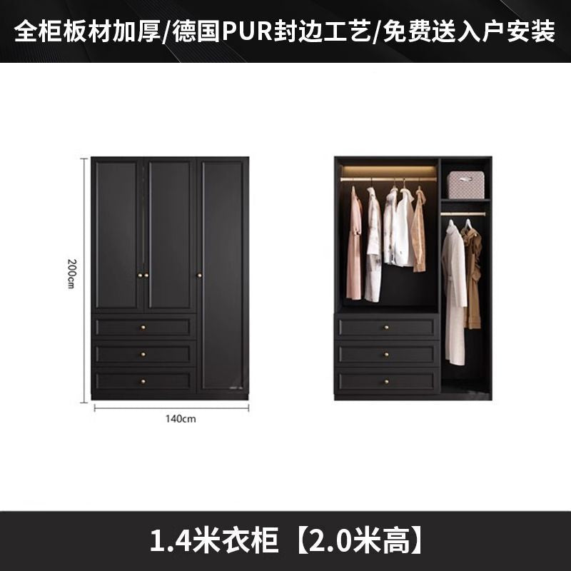 Vintage Style Wardrobe Black Cabinet Wardrobe for Home Bedroom Small Apartment Modern Simple Side Cabinet Top Cabinet Furniture Wardrobe