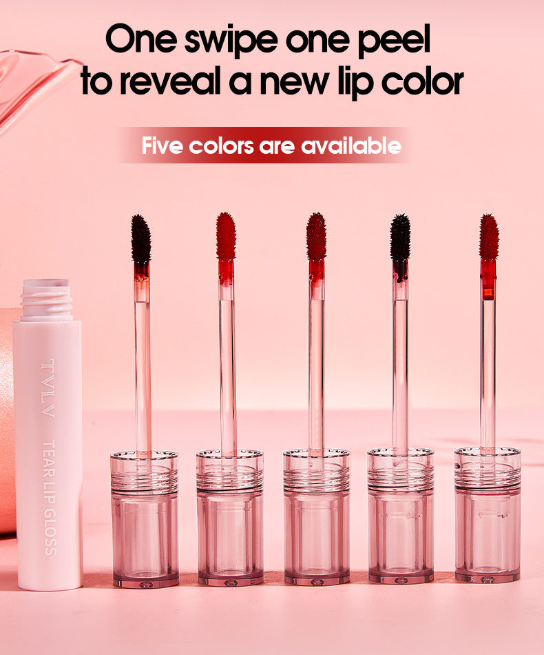 Makeup Peel-off Lip Glaze Nude Color Lip Gloss Pen Film-forming Waterproof Long-lasting Non-stick Cup Full Supply