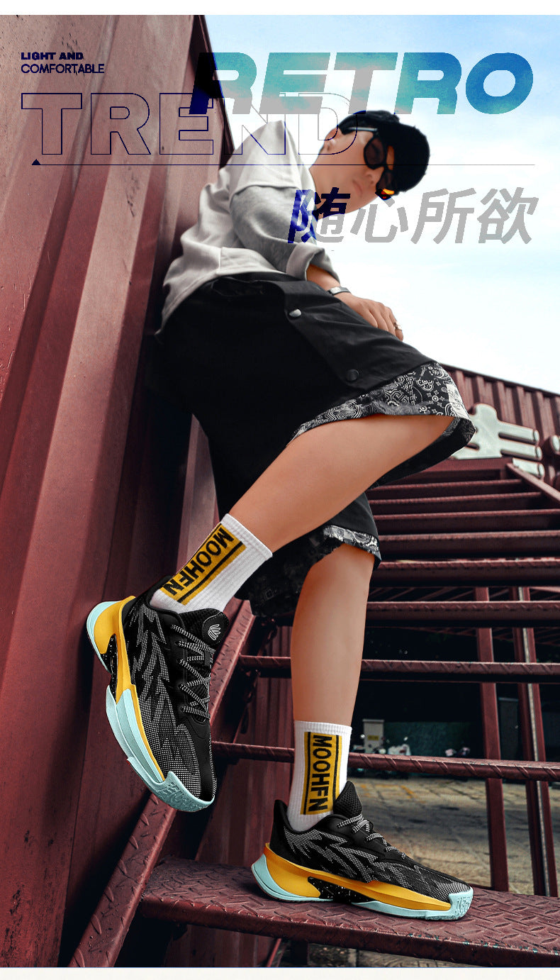 Basketball Shoes New Mesh Breathable Anti-Slip Practical Cushioning Rebound Sneakers Fashion Trend Lightweight Sports Shoes