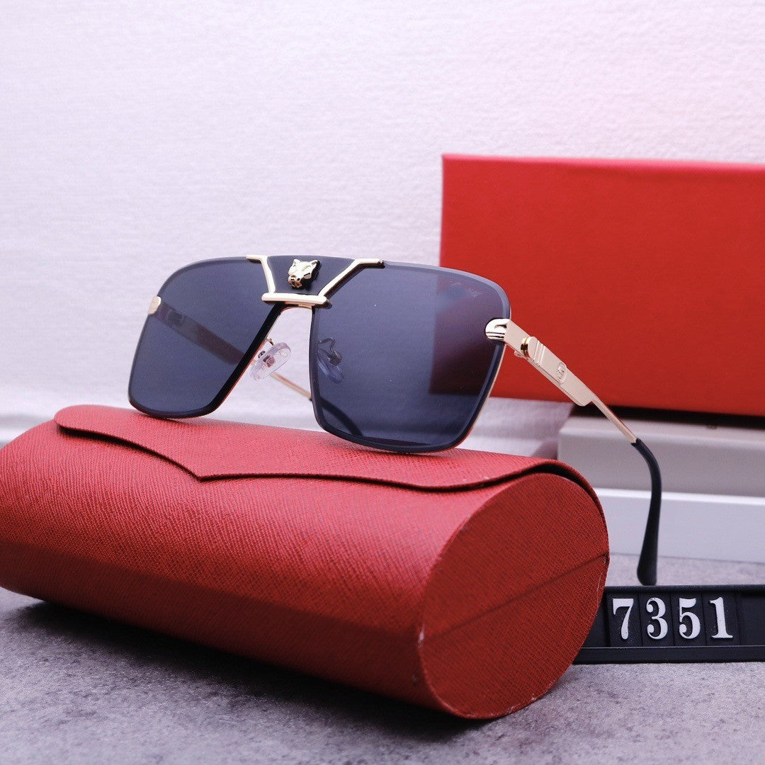 New Fashion Big Brand Sunglasses for Women Driving European and American Style Sunglasses for Men Rimless Cut Edge High-end Sunglasses