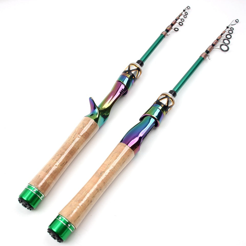E-commerce Ultra-short Carbon Fiber Shrink UL Portable Lure Rod Electroplated Telescopic Stream Lure Rod