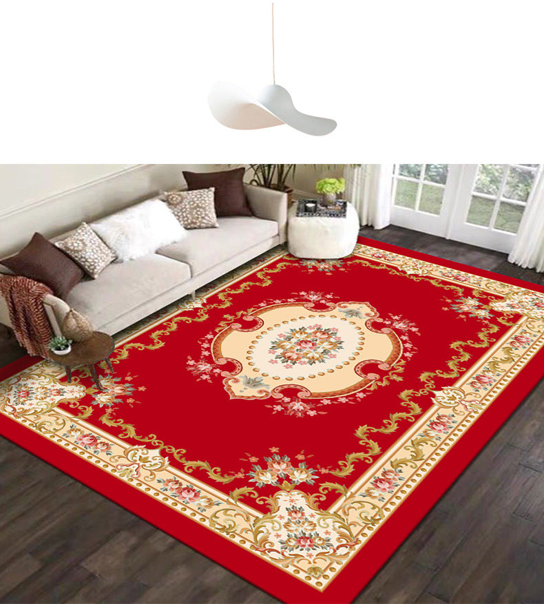 Crystal Velvet Carpet Full Coverage Chinese Style Living Room Sofa Coffee Table Rug Same Style Bedroom Wear-resistant Non-slip Rug