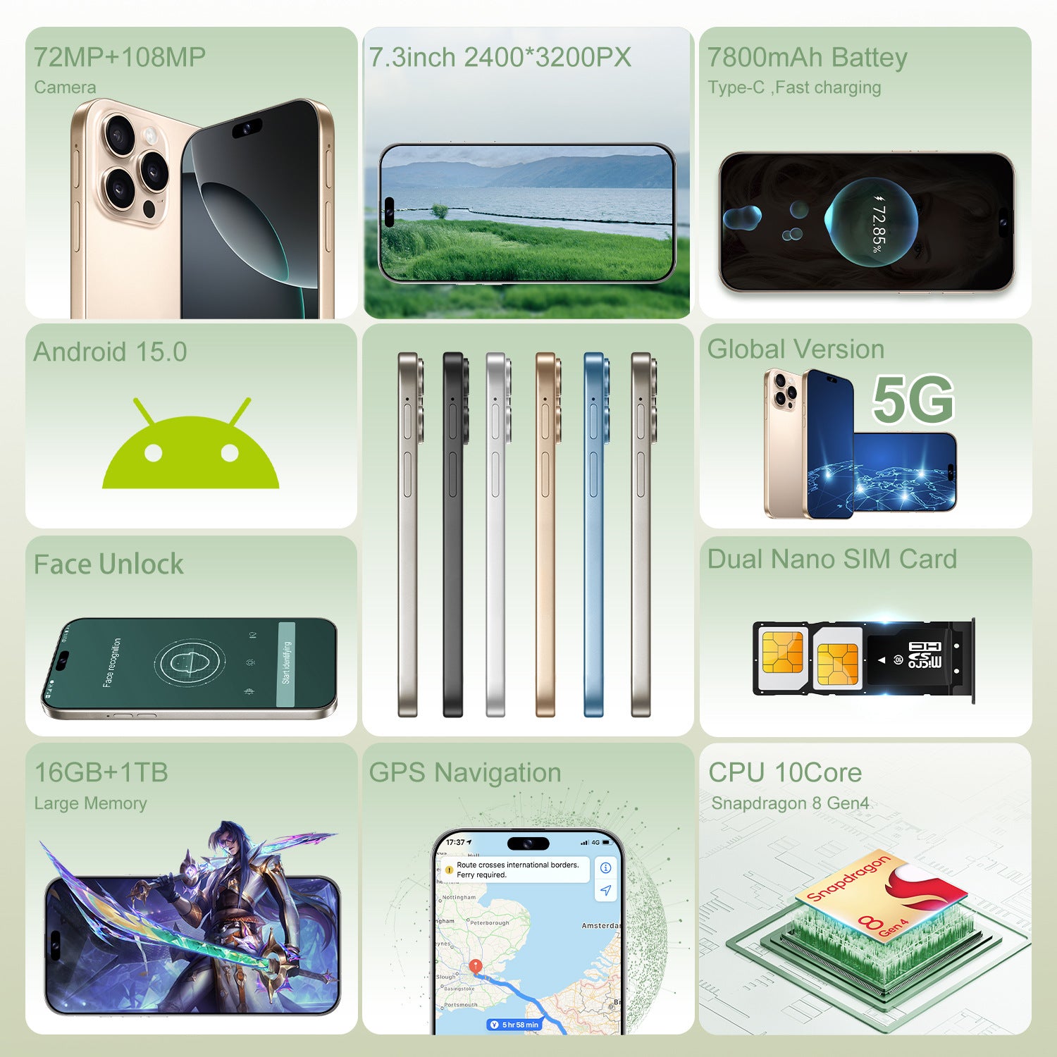 New model exclusive i16 Pro Max Intelligence5G Extra-large Screen Mobile Phone16+1T Overseas Version Direct Source Sale