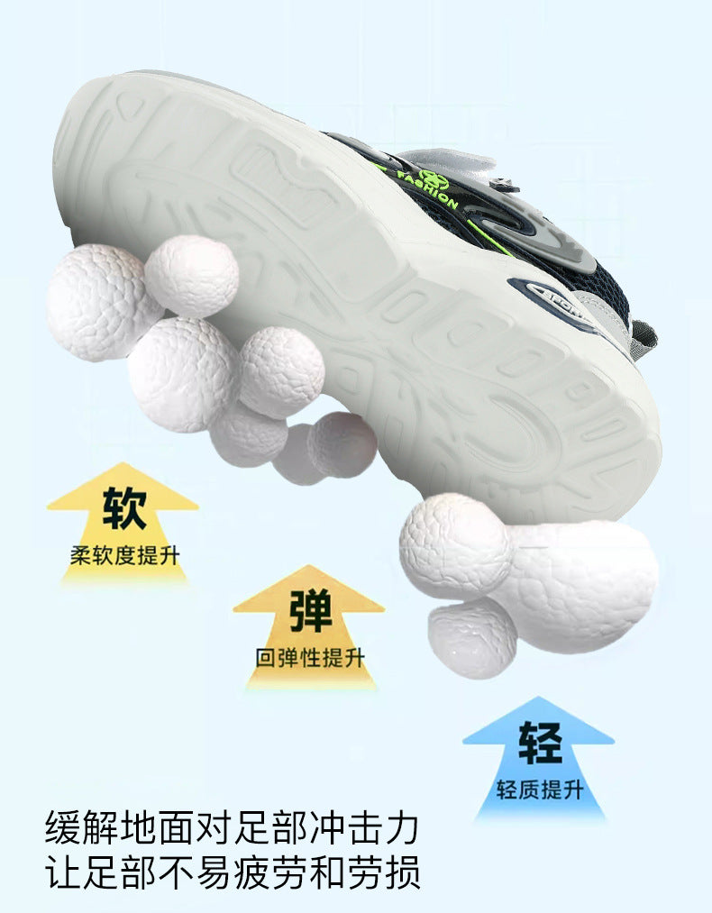 Children's casual shoes breathable single mesh fashion children's shoes2025Spring new style soft sole non-slip wear-resistant elementary school student sneakers