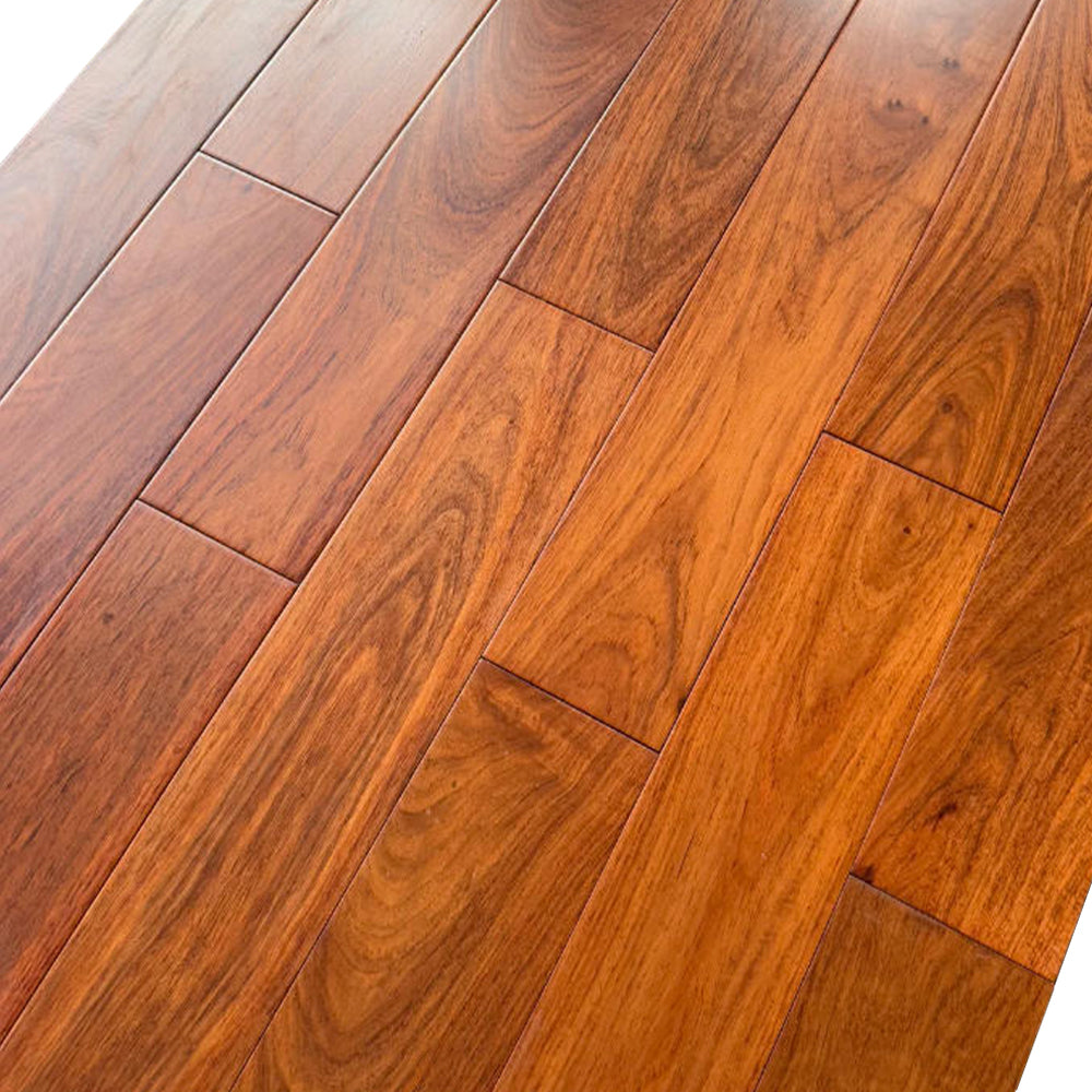 High Quality 14mm Three-Layer Padauk Wood Flooring UV Coated Natural Veneer Surface Stable for Outdoor Modern Interiors
