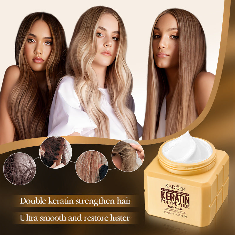 Keratin Peptide Smooth Hair Mask SADOER Smooth and Fluffy Hair Conditioner Cross-Border Wholesale