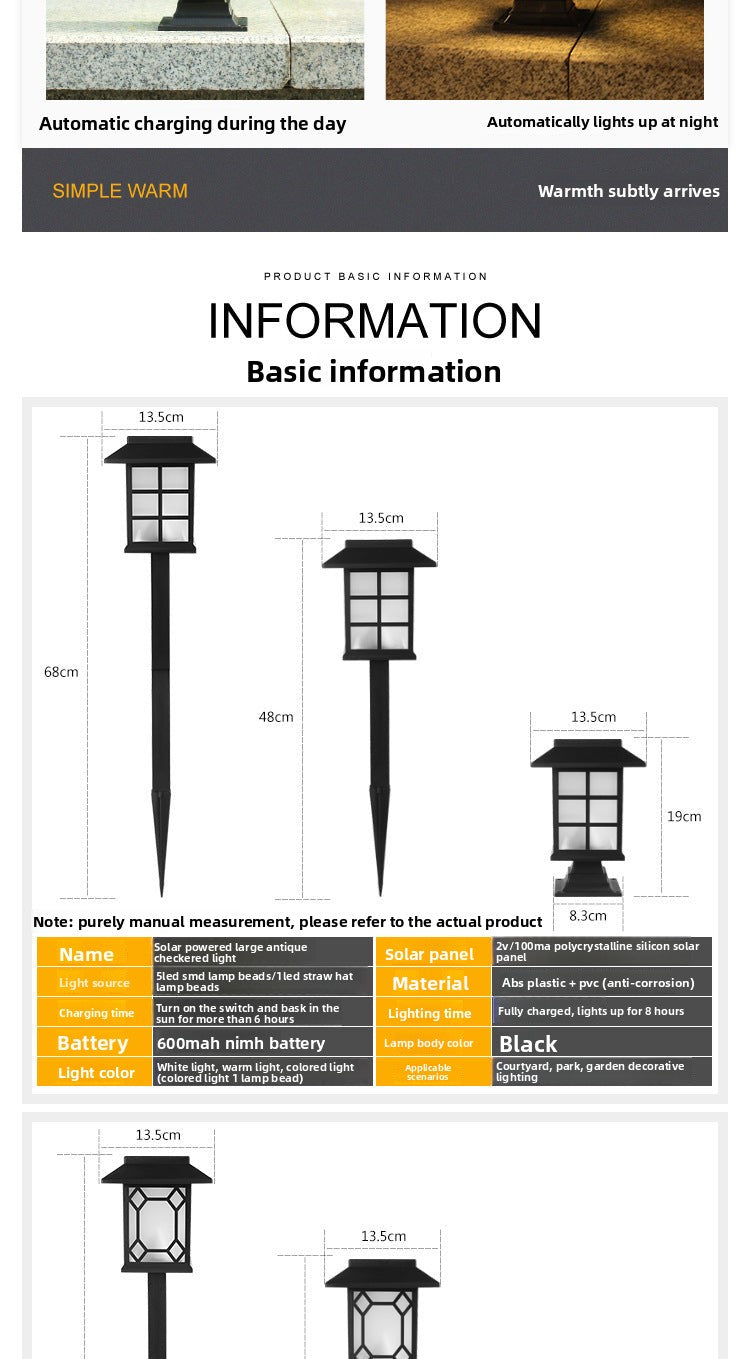 New Solar Lawn Light Garden Light Outdoor Waterproof Garden Villa Ground Light Landscape Decoration Dual-use Street Light